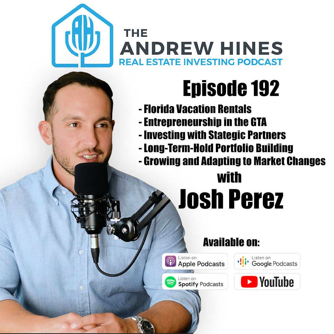 Josh Perez Synergy Mortgage group promo slide for the Andrew Hines Real Estate Investing Podcast